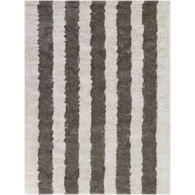 Tapis rayé brun Augello
