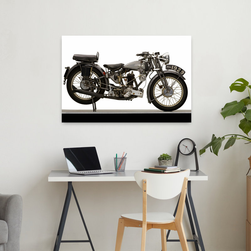 1929, norme 600Cc, type 600S, moto, paysage abstrait classique, art mural, H 24 po x l 36 po