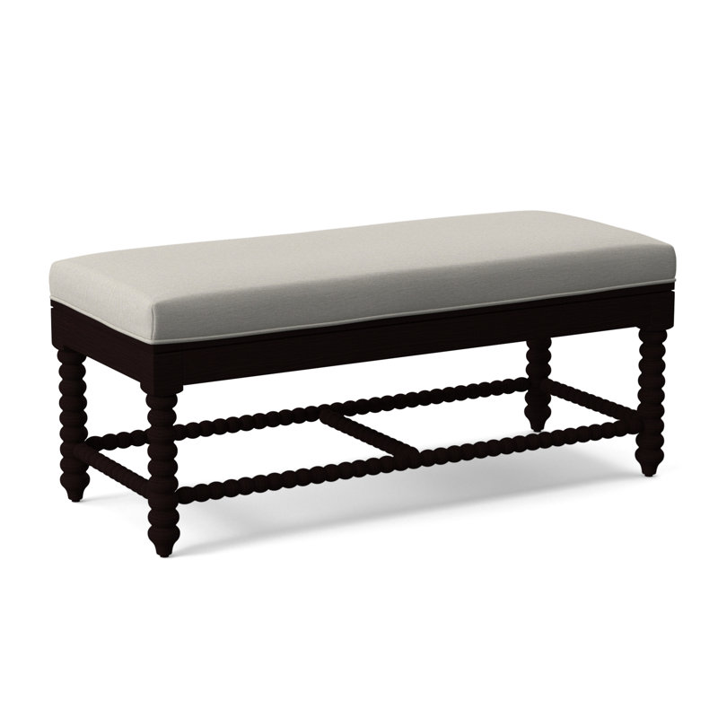 Lind Island Upholstered Bench, Tropical Foliage; 0505-64, Java Finish