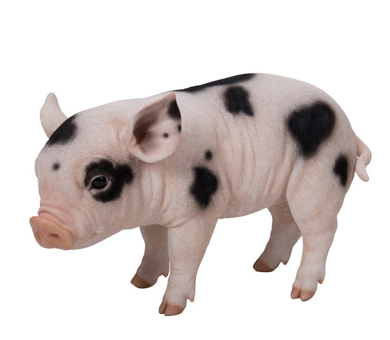 Statue bébé cochon debout, Black/Pink
