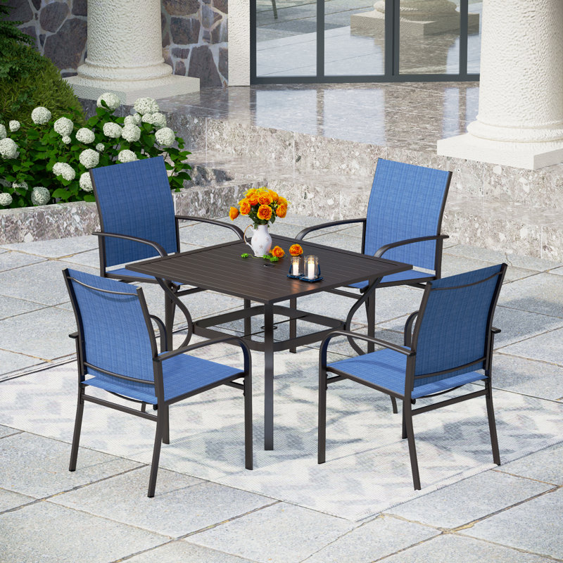Ensemble de salle à manger pour 4 personnes Salem, Bleu