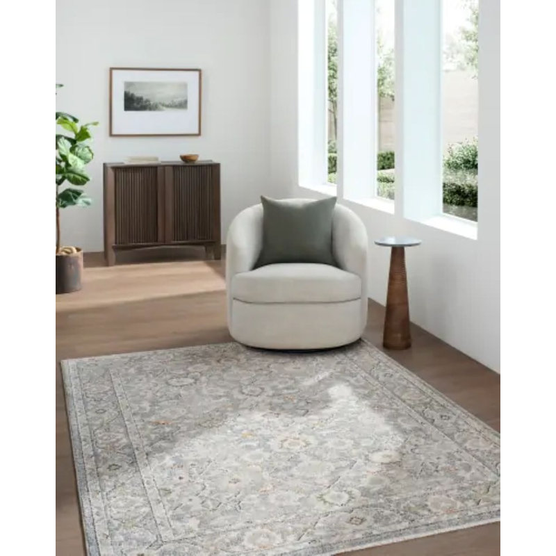Wahnetta tissé à la machine, Ivory/Brown/Cream/Blue/Black/Green, Rectangle 6'7" x 9'