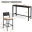 Ensemble de bar de patio en métal pour 2 personnes avec coussin amovible, 140 cm (L) x 40 cm (P)-1778634833-1778634844