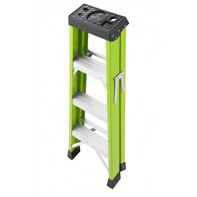 Échelle en fibre de verre, escabeau à simple face pour l'échelle de l'isolation électrique avec une capacité de charge de 330 livres, vert