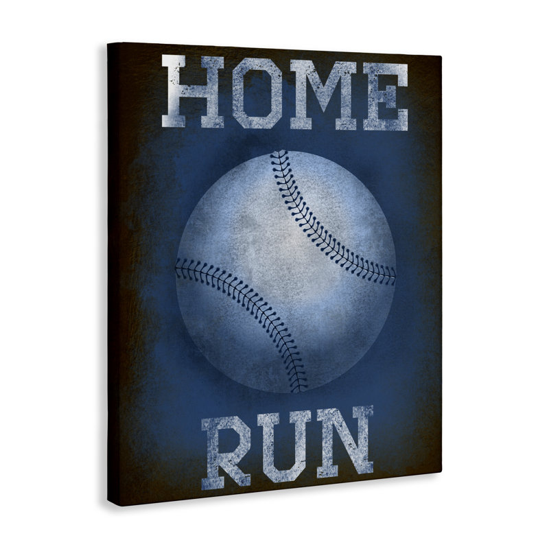 Toile bleue marine Home Run, design par Marcus Prime, H 20 po x l 16 po
