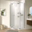 Cabine de douche d'angle sans cadre 91,4 cm x 91,4 cm x 182,9 cm, cabine de douche néo-angle avec verre trempé transparent de 6 mm, porte de douche pivotante avec pellicule anti-explosion et revêtement nanochrome-98671808