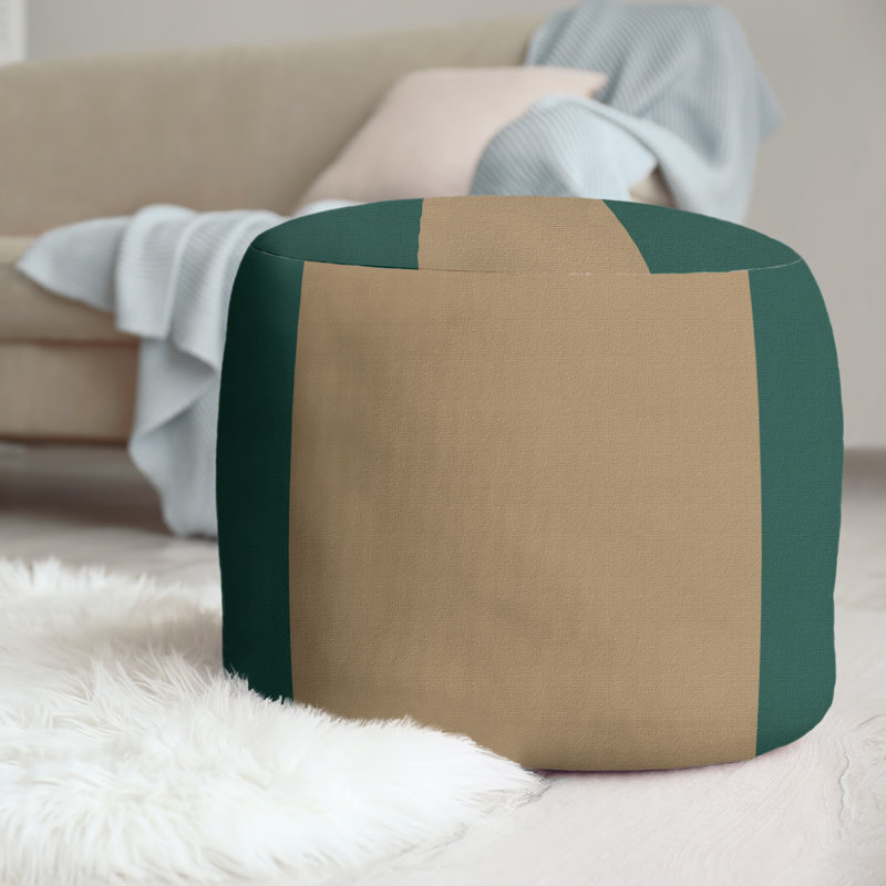 Repose-pieds repose-pieds rond 20,5" new velours, Green/Gold/Green
