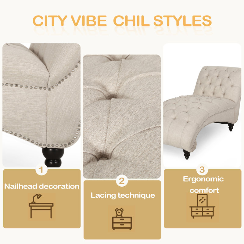 Chaise longue, Beige