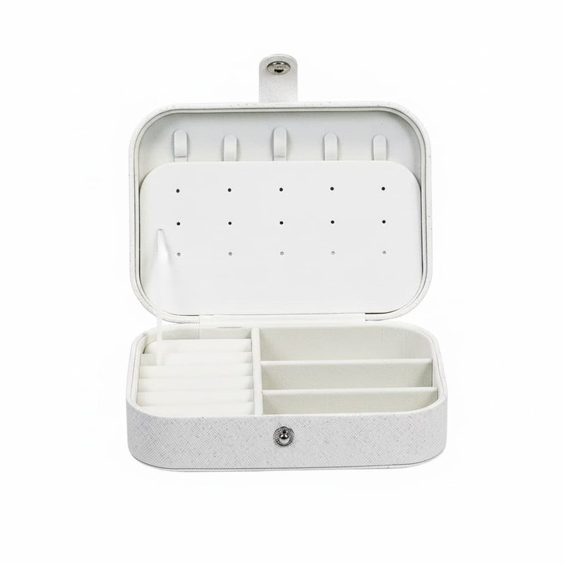 Jewellery Box +, White, 5.3cm H x 16.26cm W x 11.43cm D