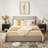 2 Set Nightstands with Slatted Drawer Decor