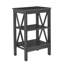 Table de chevet haute en forme de X Alonso avec tablette ouverte et 3 niveaux de rangement pour chambre ou salon-2146140088-2074088825