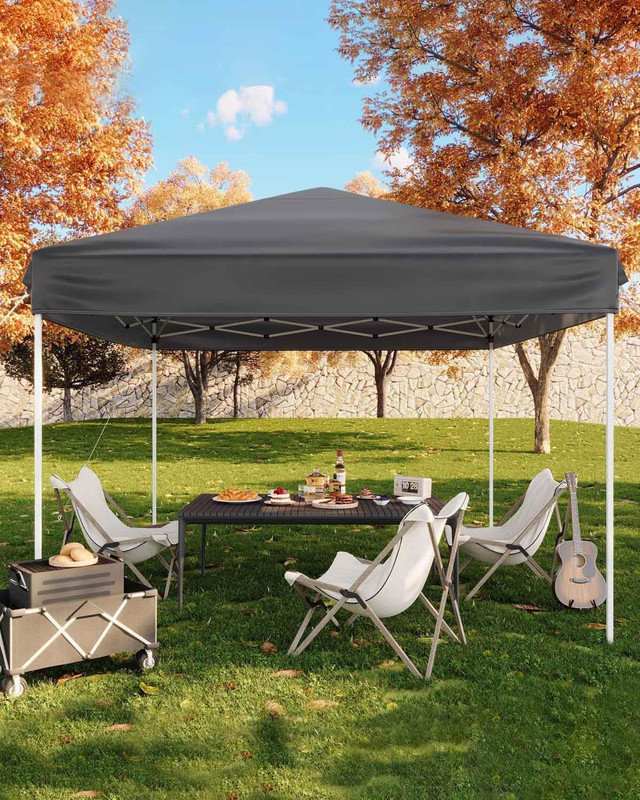 3x3m Pop Up Gazebo – Waterproof Canopy Tent with Carry Bag, Adjustable Height & Sandbags for Outdoor Events, Grey