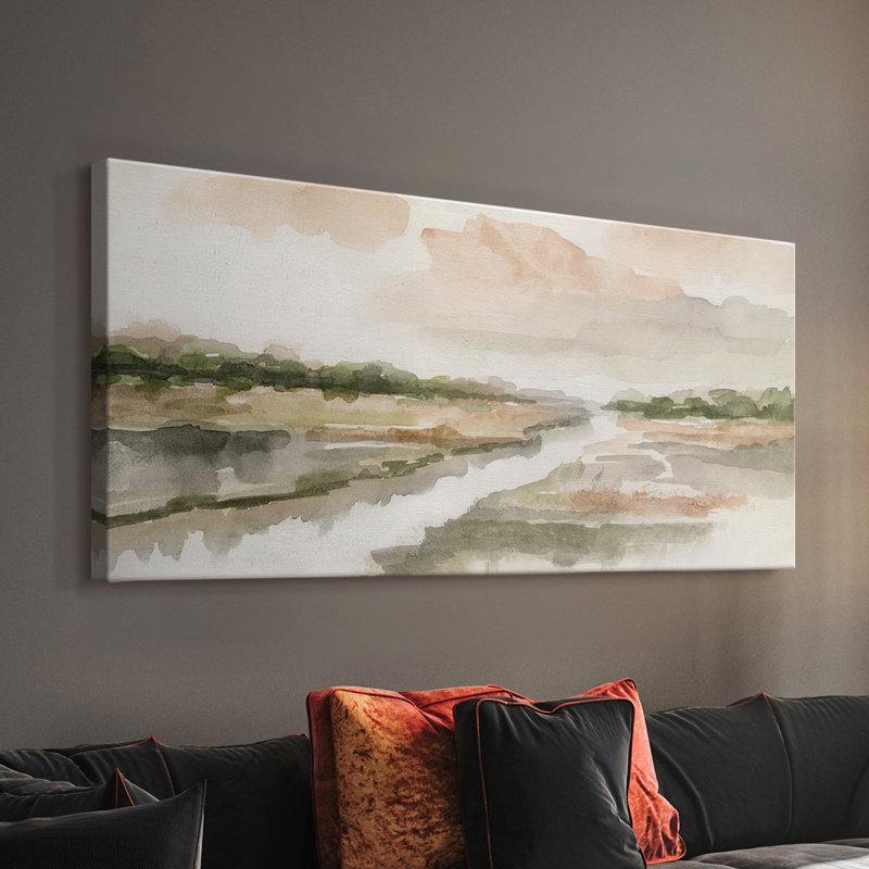 Moody Sunset - Toile tendue avec châssis - Prêt à accrocher, H 20 po x l 40 po