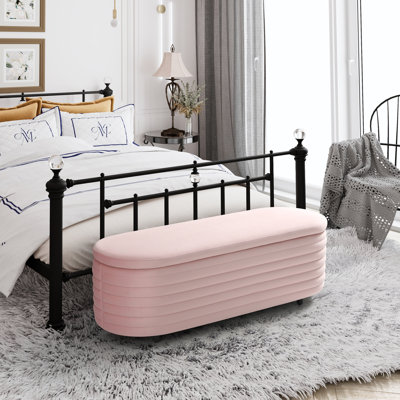Banc de rangement rembourré en polyester Farrah