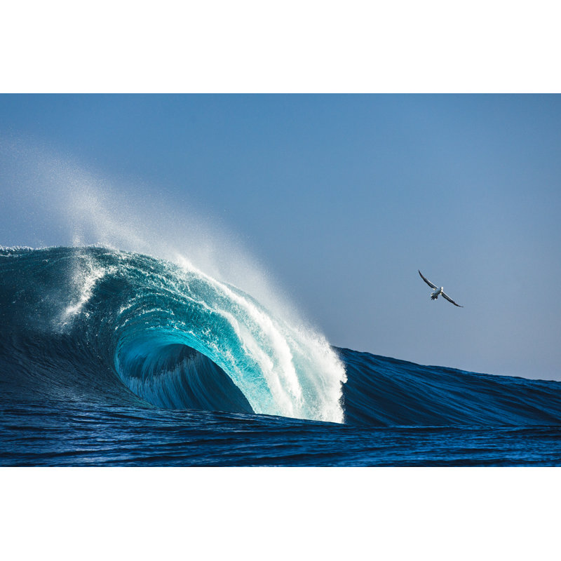 Grande vague bleue idyllique par Philip Thurston, H 8 po x l 12 po