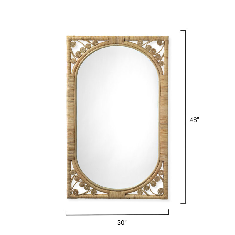 Primrose Handcrafted Rattan Rectangular Wall Mirror