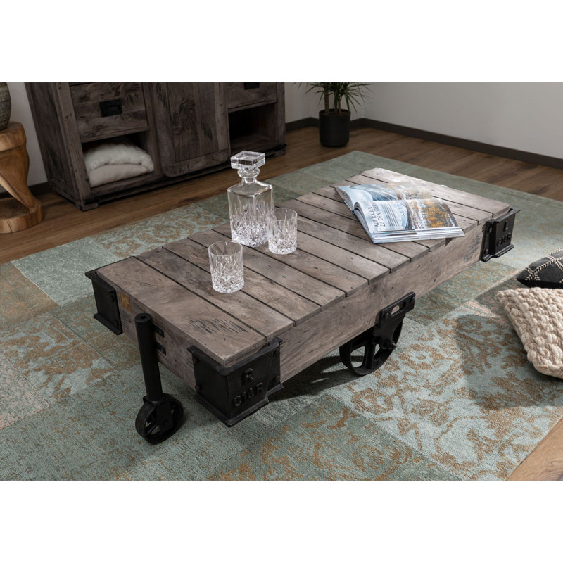 Railway Trestle Coffee Table, Black, Grey