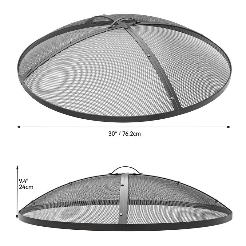 Couvercle de foyer d'extérieur en métal Balconera, H 9,4 po x l 30 po x P 30 po