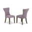 Ensemble de table de salle à manger 7 pièces 7 pièces Un magnifique plateau de table de couleur ciment et 6 magnifiques chaises de salle à manger Parson avec têtes de clou et finition jacobine capitonnée et patinée.-488719509