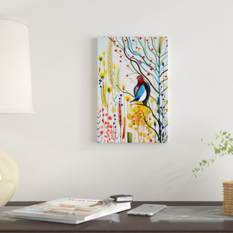 «Sous Les Branches» par Sylvie Demers, reproduction sur toile, H 18 po x l 12 po x P 1,5 po, Toile avec cadre noir