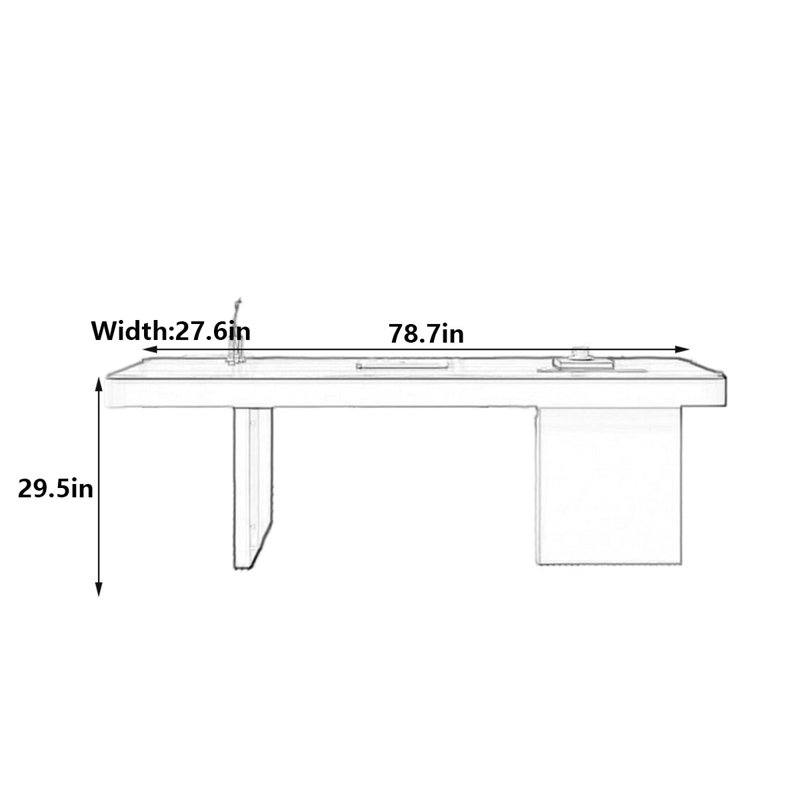 Peerke, 29.5" H x 78.7" W x 27.6" D
