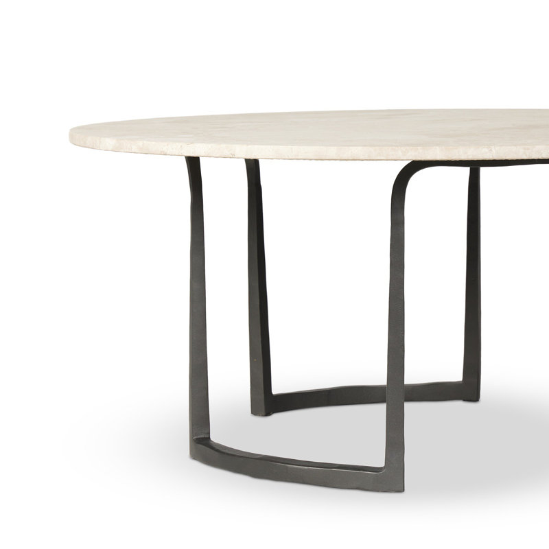 Axtell Coffee Table- Small-Lunar Marble, 17" H x 40" L x 40" W