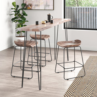 Blondeau 3 - Person Solid Wood Top Four Leg Dining Set