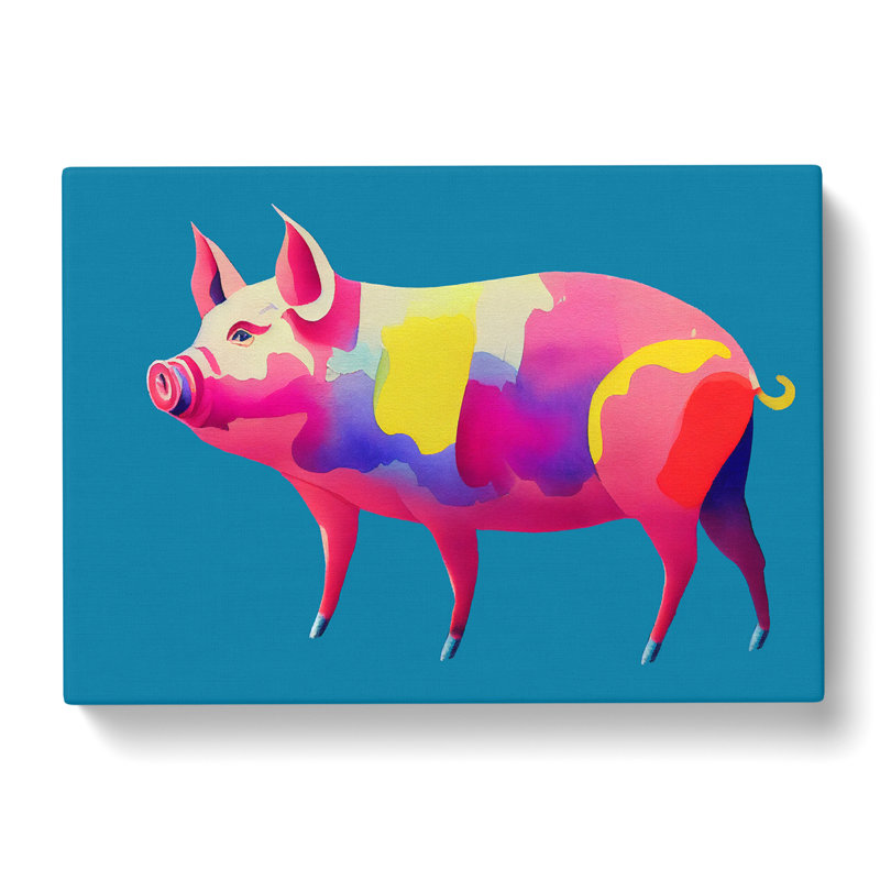 Watercolour Pig Vol.2 Abstract - Wrapped Canvas, 40cm H x 60cm W x 3cm D