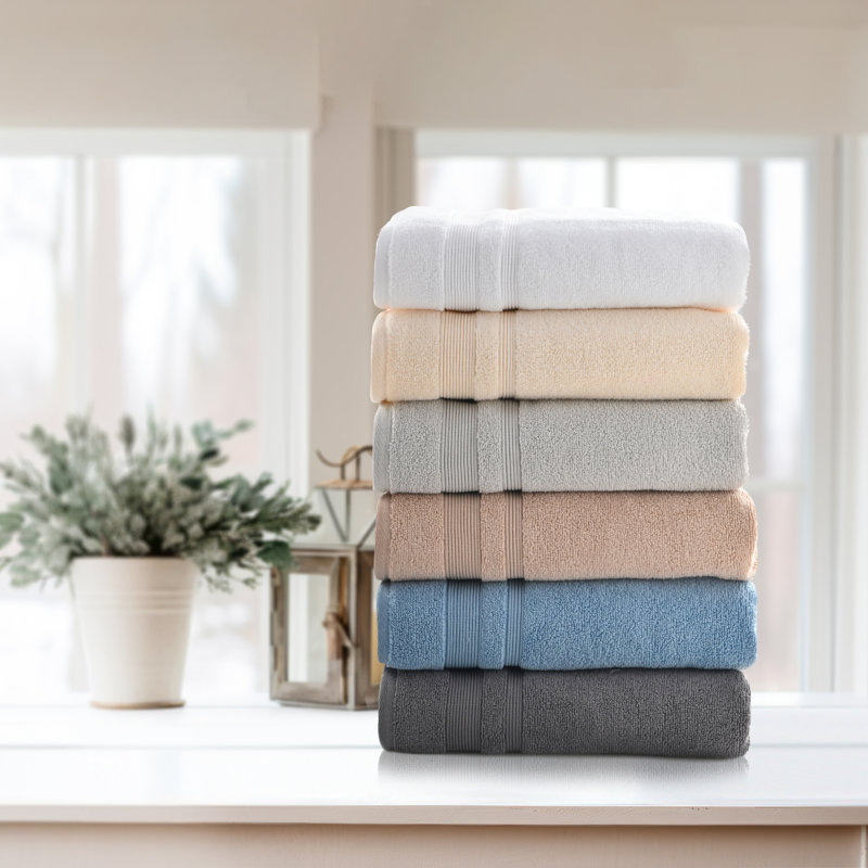 Ensemble de serviettes de bain en coton 8 pièces Kathy Ireland, Argent argent, 8