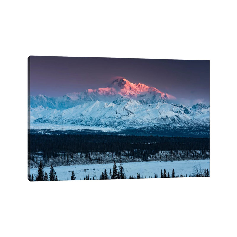 «Denali Glow» par Stefan Hefele - reproduction de photo, H 18 po x l 26 po x P 1,5 po, Toile tendue