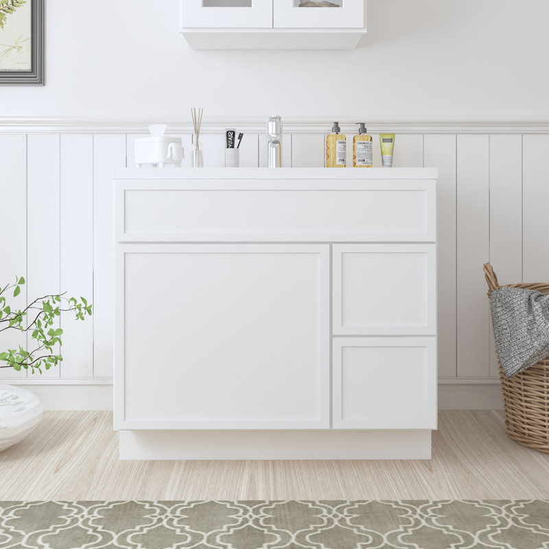 Base de meuble-lavabo simple 36 po seulement, Blanc