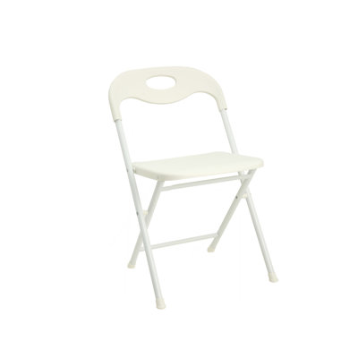 Ensemble de 4 chaises pliantes en acier inoxydable blanc - capacité de 800 lb robuste, empilable et imperméable