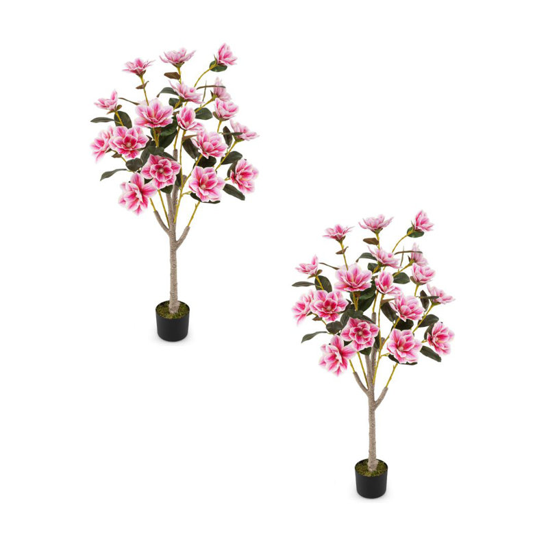 Arbre de magnolia artificiel 51 po avec troncs multicolores à feuilles de peva élégantes, 2