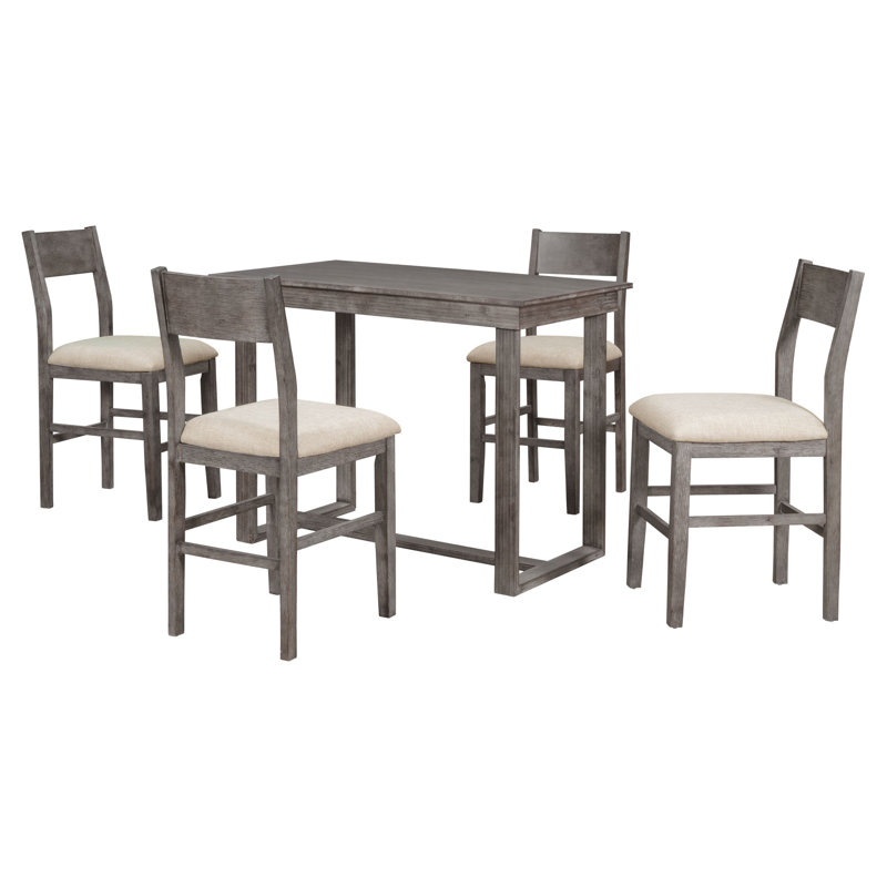 Ensemble de table de salle à manger, Beige/gris, Black