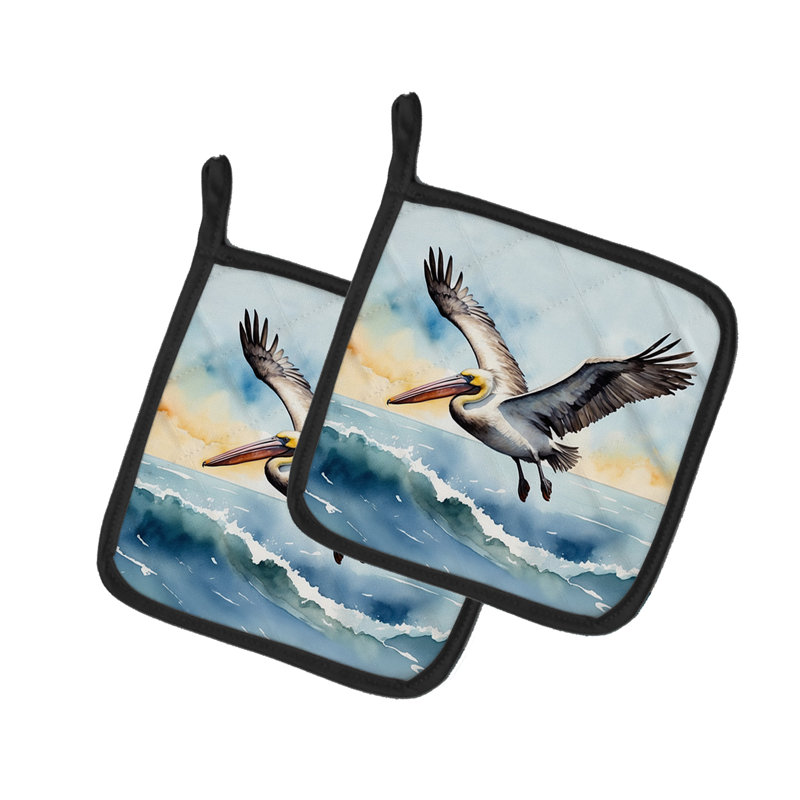 Pelican Soaring Pair of Pot Holders