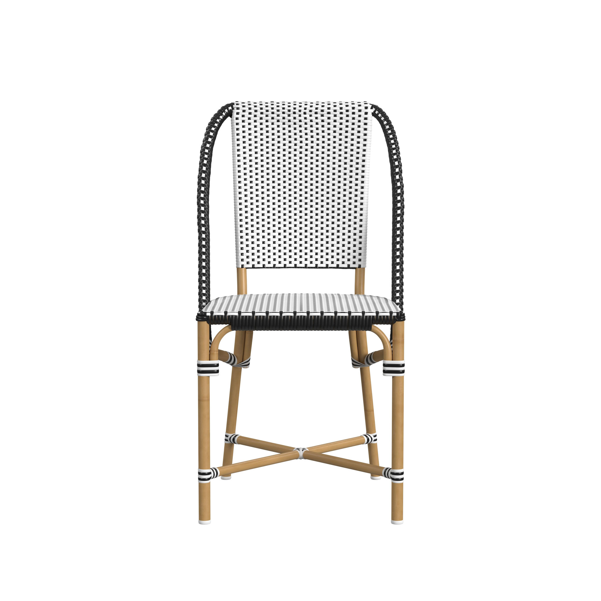 Ellie 2 Person Patio Dining Set, Brown/White, Black/White