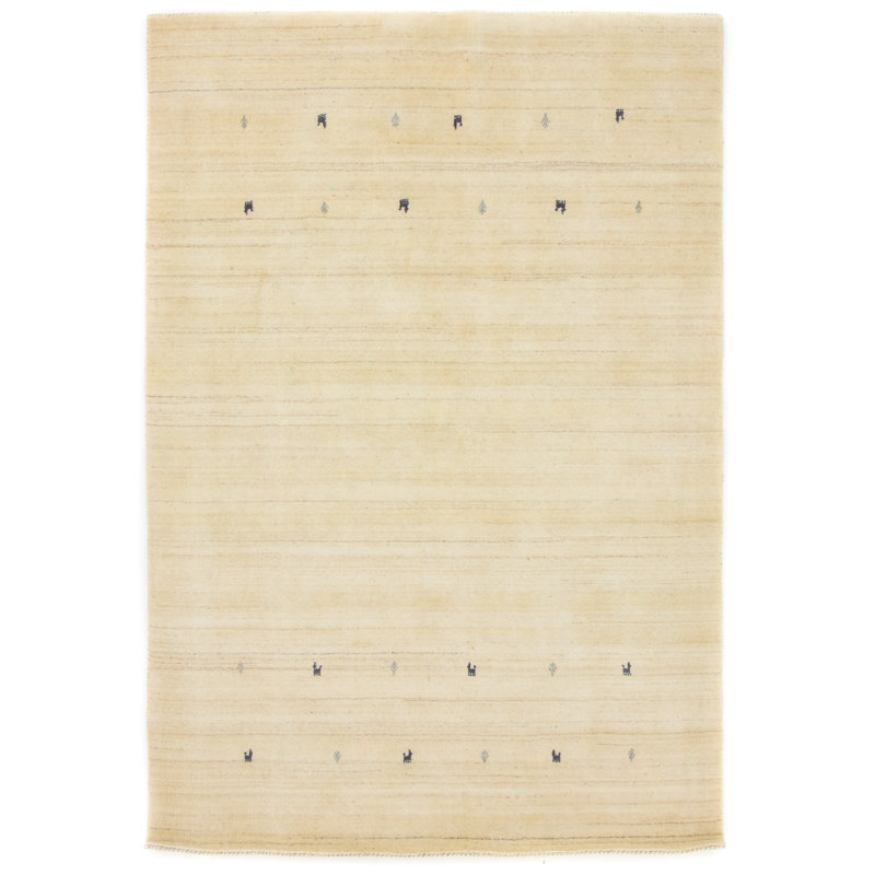 Handwoven Wool Gabbeh Uni White Rug, Rectangle 200 x 250cm
