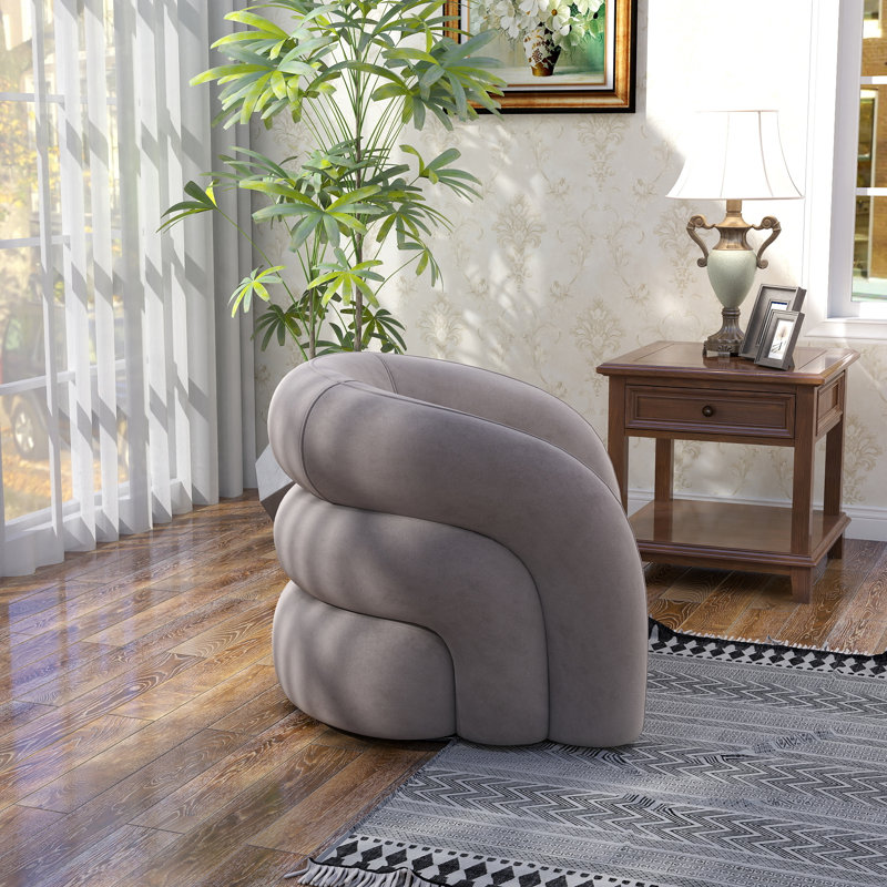 Fauteuil demi-tonneau pivotant Bricyn, Gris