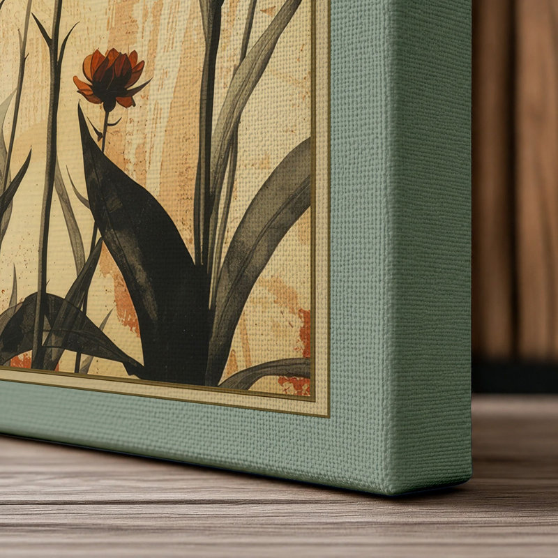 Carnation Study Botanical - Wrapped Canvas, 36x24 - 91.4 x 61.0 cm, Sage Border