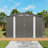 Grey 10X12ft Large Metal Storage Shed With Double Door And Two Windows, Secure For Bins Generator In Backyard Tool Snow Patio-122098167