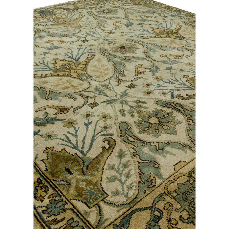 McDaniel Wool Oriental Area Rug in Ivory/Light Blue, Rectangle 8' x 10'