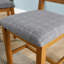 Pair of Assembled High Cross Backed Dining Chairs Checked Seat Solid Oak Legs-12211633
