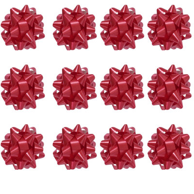 PMU Decorative Star Gift Bows Medium (12/Pkg) Pkg/1