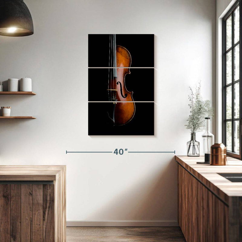 Abarca, violon brillant sur fond noir, H 38 po x l 24 po