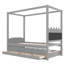 Lit plateforme simple avec tête de lit tapissier, lit gigogne simple et 3 tiroirs, cadre de lit à baldaquin princesse pour enfants, rangement et assemblage facile-777617550