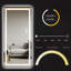 Miroir à DEL pleine longueur 64 pouces, vertical / plancher, à intensité variable, cadre en alliage d'aluminium noir | Idée de cadeau-2016464223