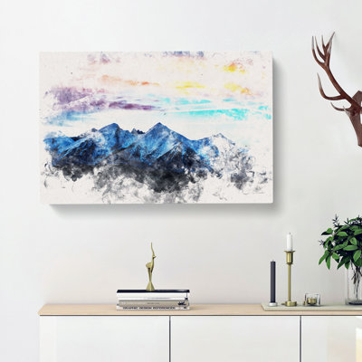 Mountains in Poland Watercolour - Wrapped Canvas