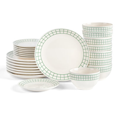 Gridiron 24-Piece Dinnerware Set Earthenware