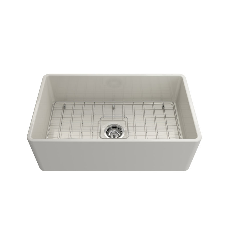 30'' L Fireclay Kitchen Sink, Biscuit
