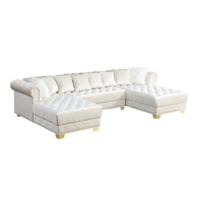 Florestan Velvet U-Shaped Sectional Symmetrical